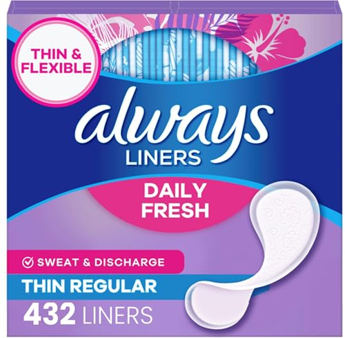 Always Panty Liners for Women Daily Liners, Regular Absorbency, Unscented, 216 Count x 2 (432 Total)