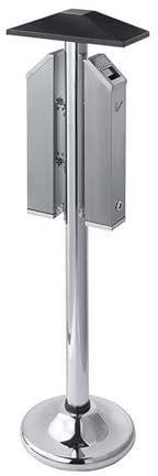 Cenicero Exterior Columna doble vertical for colillas de cigarrillos, columna de ceniza, cubo de recogida de colillas de cigarrillos de acero inoxidable for hotel Cajas de Ceniza