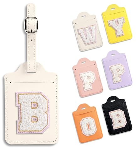 Anntry Gepäckanhänger, Kofferanhänger mit Adressschild, PU Leder Reise Koffer Tags, Namenschild ID Etikett für Geschäftsreise, Flugreisen, Paare Hochzeit Reisegeschenk