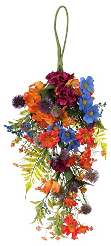 64 cm künstlicher Türgirlanden, bunte Gänseblümchen-Blumengirlanden in Tropfenform, Frühlingsblumenkränze, Blumengirlanden-Kranz-Dekorationen, Girlanden-Accessoire for Haustür, Fenster, festlich, mehr
