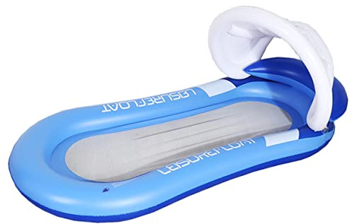 Cama Flotante Inflable de PVC Azul para Piscina y Lago