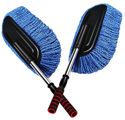 DRESSOOS 2pcs Teleskop Auto Waschen Pinsel Detaillierung Set Für Auto Mikrofaser Auto Griff