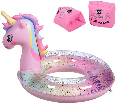 JSTHHTT Uppblåsbar flytande ring, simring pool för barn, pool flyter för barn, för barn vatten rolig sommar strandfest (5-9 år)