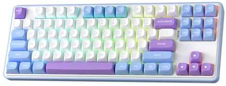 Redragon K707 PRO 80% kabellose Gasket RGB-Gaming-Tastatur, 3-Modus 87 Tasten TKL mechanische Tastatur, runde PBT-Tastenkappen & 5-lagige Geräuschdämpfung, benutzerdefinierter linearer Schalter