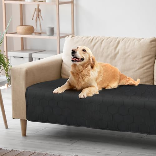 UNOSEKS wasserdichte Hundedecke, Hunde Decke Couch Katzendecke Waschbar Sofaschutz für Sofa, Bett & Auto Hundematte Kratzfeste Große Haustierdecken,Schwarz 60x80