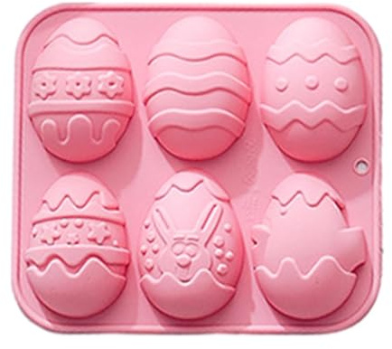 Egg Shaper - Juego De Moldes De Huevos De Pascua De Silicona, Moldes De Huevos De Chocolate | Moldes De Chocolate De 6 Cavidades, Molde De Pudín De Jalea Para Muffins, Pastelería, Cubitera, Barra De