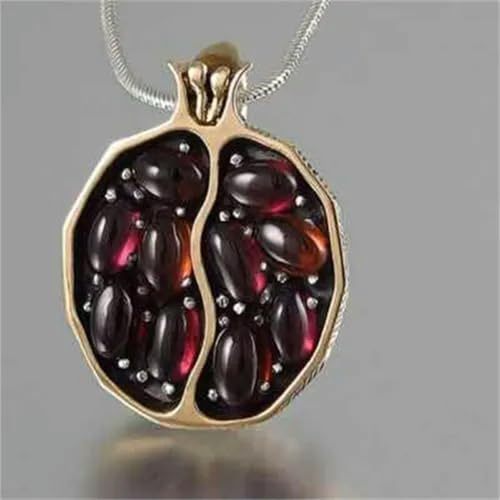 Mode 18 Karat vergoldet Granatapfel Halskette Anhänger Frauen Hochzeit Schmuck Geschenk-#1