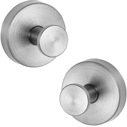 zaizah Suction Cup Hooks for Wreaths On Glass – Heavy-Duty Vacuum-Lock, No-Drill, Rust-Resistant Stainless Steel Towel Holder for Bathroom, Up to 5 kg (2-Pack, Silver)
