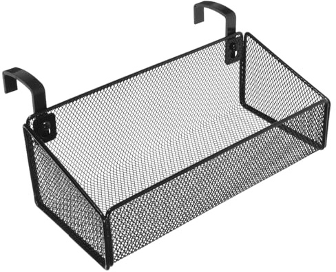 HORIALENCE Hängekorb fürs Bett aus Metall ideal für Studentenwohnheim | Mit 2 Haken, ideal für Bücher, Snacks & Handy, platzsparende Aufbewahrung, Zuhause, Büro und Hotel, 10.63×5.12×3.54 In