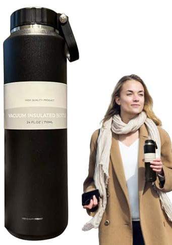 Bouteille d'eau isotherme – Tasse d'eau de sport en acier inoxydable | Bouteille portable pour boissons froides et chaudes de 710 ml pour homme et femme pour la gym, la randonnée, le cyclisme, le