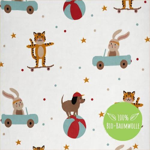 nidito Baby Decke Baumwolle - 100% hochwertige Bio-Baumwolle KBA - 80x100 cm - herrlich weich | Babydecke Mädchen Junge | Baby-Wolldecke | Kuscheldecke Babys | Baby-Geschenk Geburt (Magische Manege)