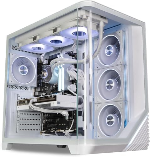 ionz Office Gaming PC, Ryzen 7 7700X, Nvidia RTX 5070 Ti 16GB OC, 32GB DDR5 RAM, 2TB NVMe SSD, 360MM AIO, Windows 11, 750W 80+ PSU - Venus Flow - White