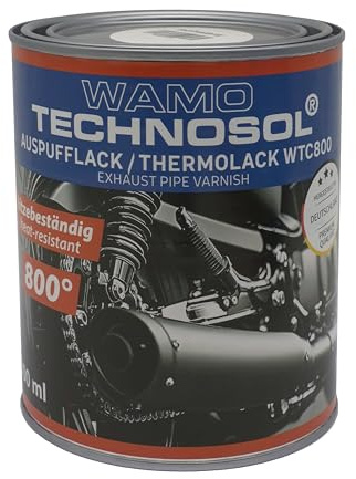 TECHNOSOL Auspufflack Schwarz | 800 °C hitzebeständig | Matt | 1 L | für Auspuffanlagen | Motorblöcke | Öfen | schnelltrocknend