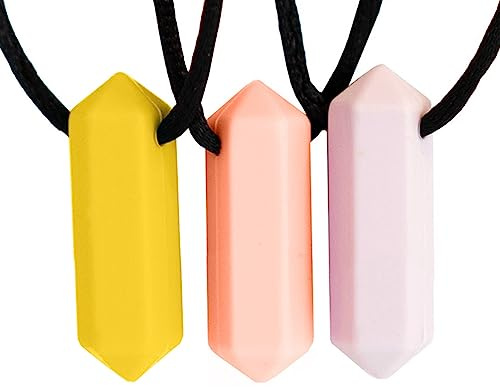 Tilcare Chew Chew Collana per Masticare il Pastello Sensoriale - Migliori Strumenti per l'Autismo - Durevoli e forti Giocattoli Masticabili in Silicone - Ciondolo per Masticare per Ragazzi e Ragazze
