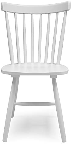 Homely – Silla de Comedor Vicky | Silla para Comedor, Cocina, salón | Silla de Madera y MDF | Diseño clásico, Vintage, nórdico | de 50x52,5x86 cm | Color Blanco