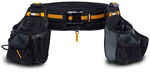 ToughBuilt - Tradesman Tool Belt Set - Includes 2 Pouches, Padded Belt, Heavy Duty, Deluxe Organizer Premium Quality - 27 Pockets, Pry Bar Loop, 2 Patented ClipTech Hubs - (3 Piece) (TB-CT-111-3P-UK)