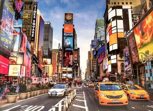 1000 Piece Jigsaw Puzzles for Adults - Famous Places & Landmarks of The World (New York City Times Square)