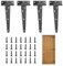 KJLEEN 4 Pezzi Cerniere Per Porte a T Cerniera 200mm Per Legno Lunghe Ante Cardini per Cancello con 28 Viti, per Finestre Tettoie Casette da Giardino Nero
