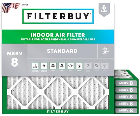 Ugnsfilter/luftfilter, AFB silverfärger, Merv 8, 6-pack