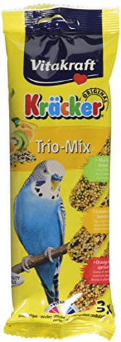 Vitakraft Budgie Kracker Bird Food Orange-Apricot/Kiwi-Cit/Sesame-Banana, Pack of 7