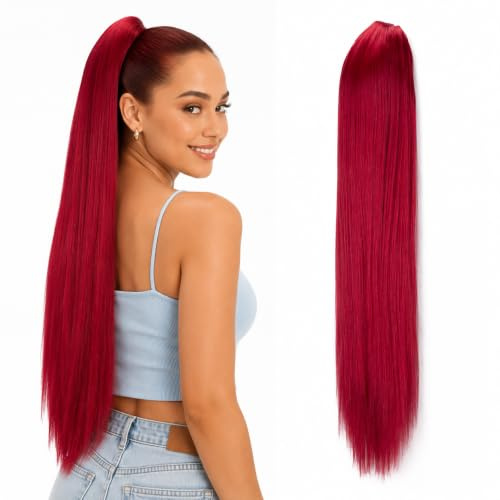 CAISHA 70cm Hairpiece Braid Ponytail Hair Extension Straight Red H100