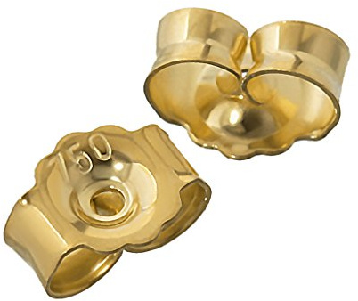 NKlaus Gegenstecker für Damen Gelbgold, 5,2mm 1 750 18 Ohrstecker, 2 Stück | Schmetterling; 750 Gelbgold 18 Karat; 750er Gelbgold; 0,8mm; ohrring verschluss; ohrmuttern gold 585