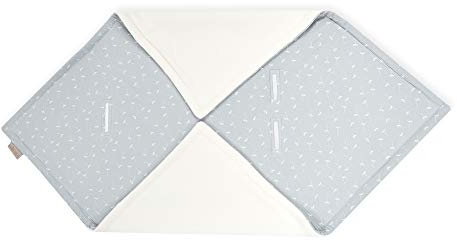 KraftKids Decke für Babyschale in Musselin grau Pusteblumen, 75 x 75 cm große Baby-Decke, flauschig warme Fleece-Decke