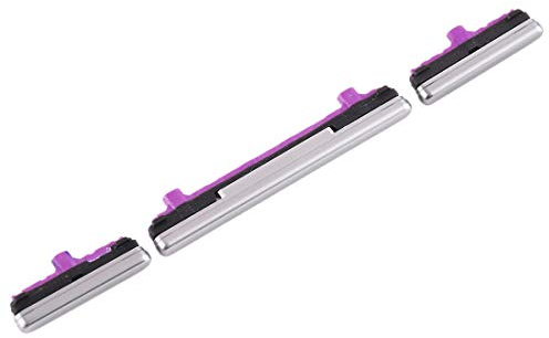 SIDA EXTERN KNAPPAR KIT Power ON OFF Power On OFF Volymkontrollknapp sidonycklar kompatibel med Samsung Galaxy S10/Galaxy S10/G973 G973F G975 G975 G975F (Silver/silver)
