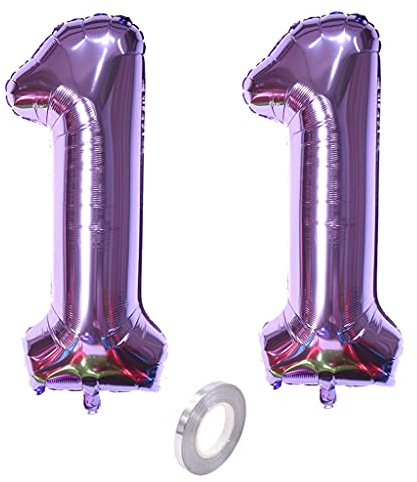 Palloncini numero 11 palloncini viola palloncini 11 compleanno ragazze Decorazione palloncino foil 11 numero viola XXXL 40 pallone gonfiabile 11 anni compleanno ragazze Decorazione