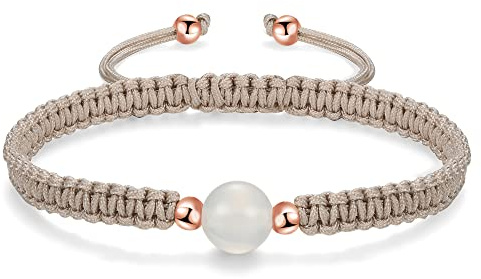JENDEAR SHINE Bracciale Intrecciato Agata, Bracciale Corda Regolabile Da Donna, Gioielli Fatti A Mano, Regalo Di Compleanno Coppia Amicizia, Pietra Di Guarigione Yoga Energetica Rosso Nero