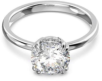 Swarovski Stilla Kollektion Cocktailring, Rundschliff, Weiß