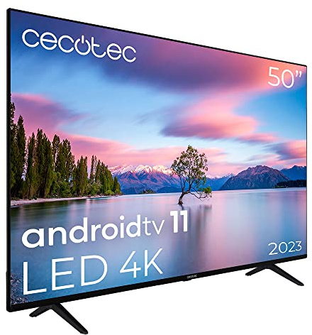 Cecotec TV LED 50 Smart TV A1 -Serie Alu10050. 4K UHD, Android 11, Frameless Design, MEMC, Dolby Vision und Dolby Atmos, HDR10, Modell 2023