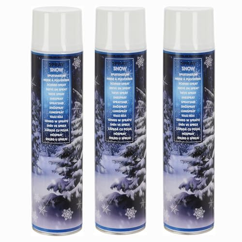 3 tlg. Set Schneespray zum Dekorieren - Dekospray - Dekoschnee - Kunstschnee (Schnee 3 x 600 ml)