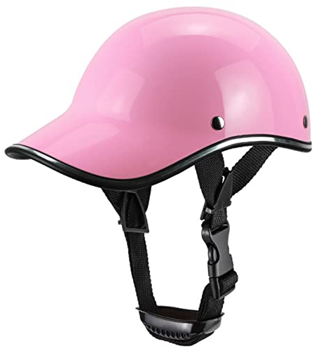 DXDRT Casco Moto metà Casco Vintage Open Face Casco Baseball cap Casco retrò DOT/ECE Approvato Adulti Uomini Donne metà Casco per Scooter Ciclomotore ATV UTV,Rosa