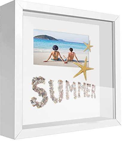 SUNMEG 3D skugglåda ram 25 x 25 cm bildram trä djup display personliga fotoramar för hantverk, årsdag, bröllop, examen