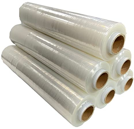 G4GADGET 3 rotoli di pellicola per pallet resistente, 400 mm x 150 m, pellicola elastica resistente per imballaggio, trasloco e stoccaggio, resistente agli strappi, durevole e resistente alle