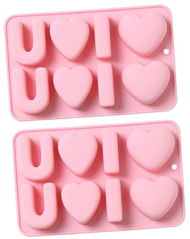 MAGICLULU 2pcs Valentine's Day Heart-Shaped Silicone Cake Molds Food-Grade Baking Tools for Chocolate Candy and Biscuits to Clean for Desserts