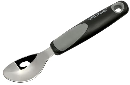 Wiltshire Classic Ice Cream Scoop, Food Scoop, Cookie & Fruit Scoop Server, Anti-Slip Soft Touch Handle, 25x7x2.5cm, Black Grey & Silver