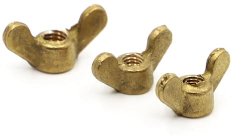 Aqxypas DIN315 Flügelmuttern aus Messing, handfest anziehen, M3, M4, M5, M6, M8, M10, M12 (Size : M3 2pcs)