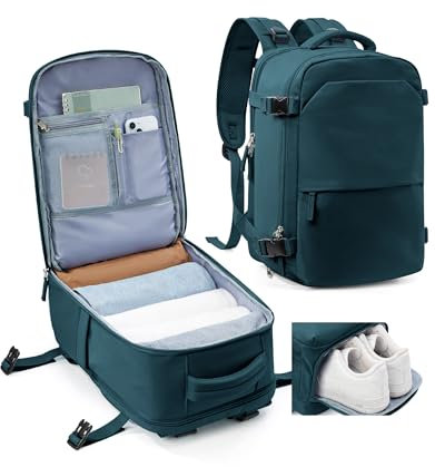 kibachev Reiserucksack Damen/Herren Mit Schuhfach 40x20x25 für Ryanair, Vakuum Rucksack Handgepäck Flugzeug, Diebstahlsichere Reisetasche, Wasserdicht Travel Business Rucksack Mit Laptopfach
