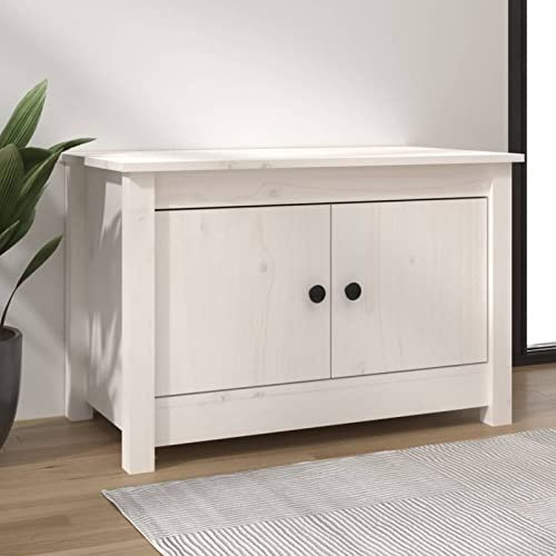 Iiaky Schuhschrank Shoes Cabinet Schuhaufbewahrung Schuhschrank Flur Weiß 70x38x45,5 cm Massivholz Kiefer
