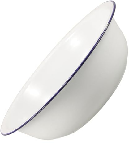 Beaupretty Lavabo Esmaltado Para Pediluvio Vintage 1 Unidad 30 Cm Borde Azul Delgado Para Baño De Pies Casa Multifuncional Uso Doméstico