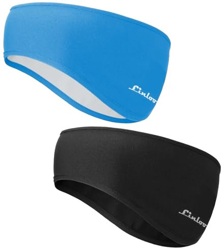 Sport Stirnband für Damen und Herren - Frühling/Herbst/Winter/Ohrenwärmer Stirnbänder Ohrenschützer Warm Headband for Jogging, Laufen, Wandern, Fahrrad und Motorrad Fahren 2 Stück (Farbe 9)