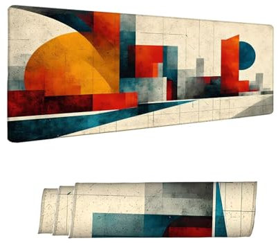 Gaming Mouse Pad Abstract Geometry Mouse Pad 1500x800x3 MM Mouse Mat with Stitched Edges, Large Extended XXL Mousepad with Anti Slip Base, Desk Pad for Desk Keyboard Office Decor, Gifts for Women W80
