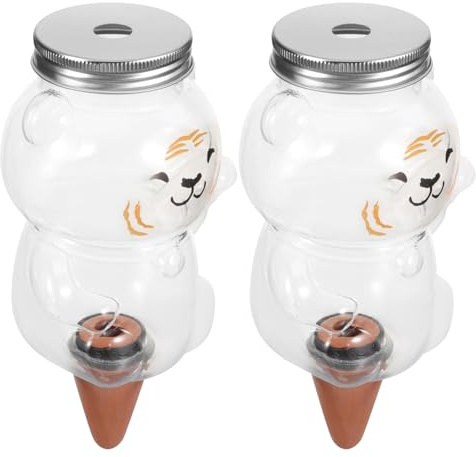 Happyyami Dispositivo de Riego Automático para Plantas Macetas Capacidad 350ml, Reutilizable y Fácil de Usar, Adecuado para Riego por Goteo en Plantas de Interior y Exterior 2 Unidades