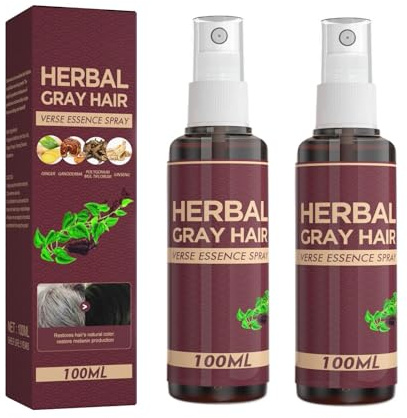 Hair Colour Spray, 100ml Herbal Hair White To Black Spray, Moisturizing Hair White To Black Herbal Natural Hair Dye (2PCS, 100ml)