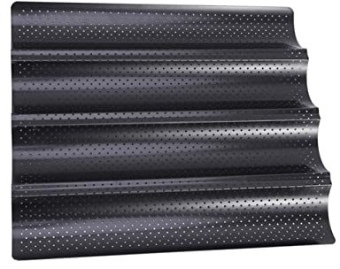 DINHEAROM 1pezzi Stampo Per Pane Francese Scomparti Teglia Da Forno Antiaderente Per Cuocere Pagnotte Contemporaneamente Facile Da Sformare e Pulire