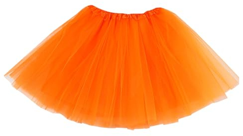 VilaGi Tulle Tutu Skirts for Women,Adult Tutu Skirt,Elastic 4 Layered Adult Tutu for Dance Ballet Skirts for Party Fancy Dress Outfit Costume for Women and Teens Girls,Orange