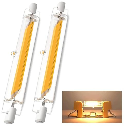 ZJZG R7S LED 118mm Dimmbar, Warmweiß 3000K 2000LM, LED R7S 118mm 20W Ersatz für 200W Halogen Leuchtmittel, 360°Abstrahlwinkel, Kein Flackern, 2er Pack