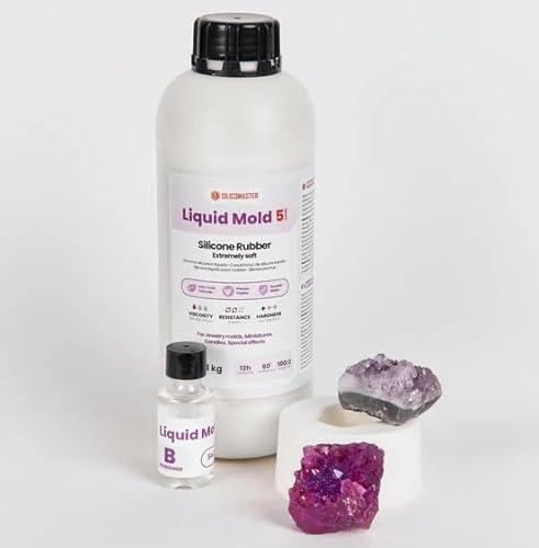 Resin Pro ® Caoutchouc silicone liquide de coulée 5 Shore A, Reproduction de moules, modèles et bijoux, durcissement rapide - Blanc semi-brillant (510gr)